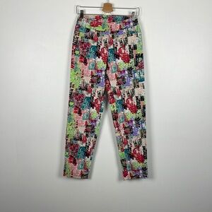 Slim-sation multicolor paint splatter pull-on 2 pocket ankle pants Size 4